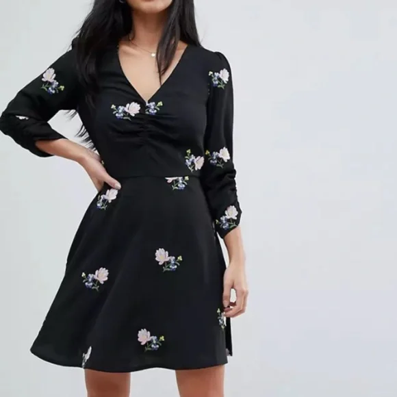 black mini tea dress Aretha Mini Dress main image 1
